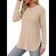 thumbnail image 3 of Camisa de Larga con Cuello Redondo para Mujer, Básica, Holgada, Informal Albaricoque XXL, 3 of 5