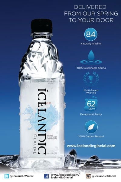 ICELANDIC GLACIAL Natural Spring Water from Iceland 500ml/6pk, ICELANDIC GLACIAL Natural Spring Water from Iceland 500ml/6pk