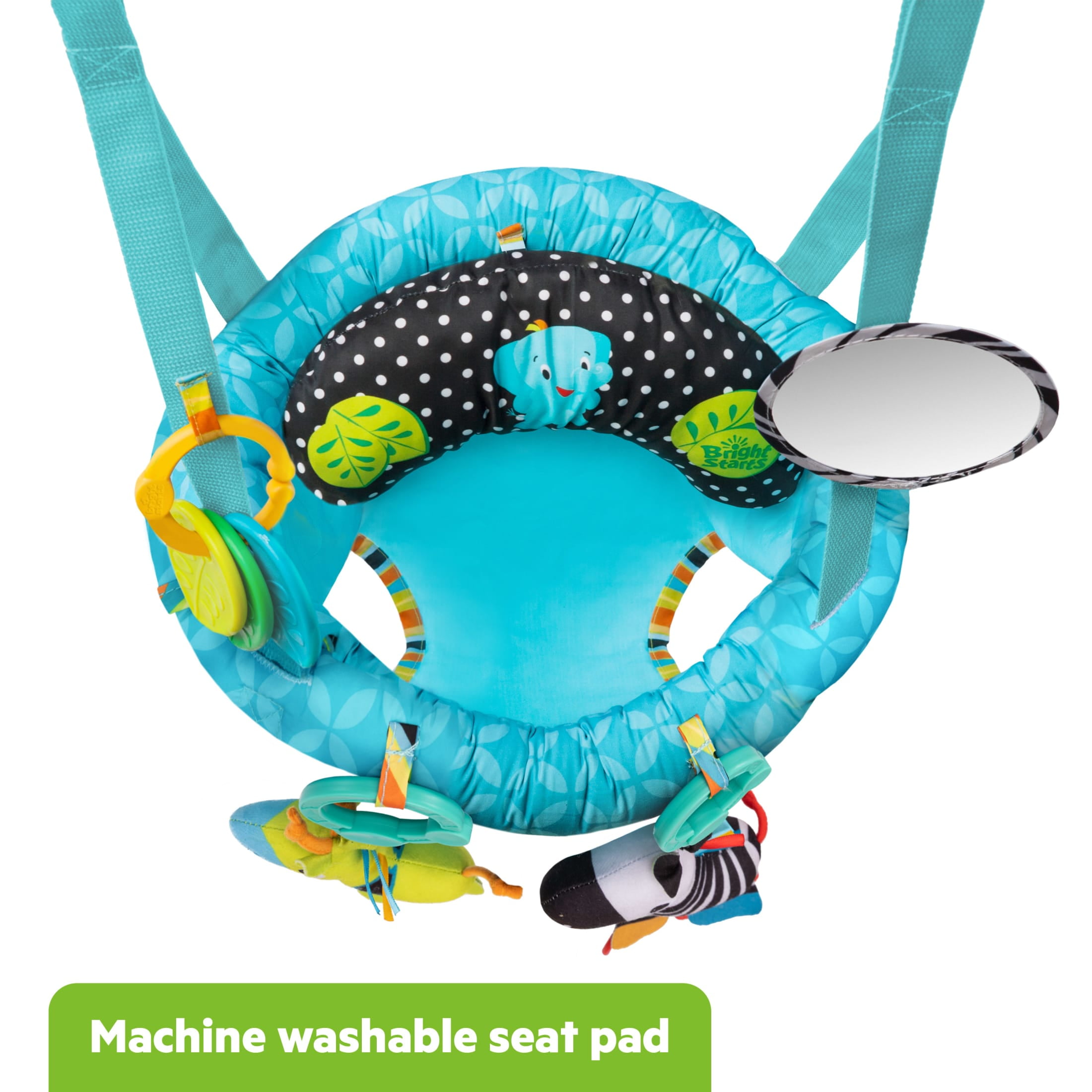 Bright Starts Bounce and Spring Deluxe Door Jumper with Take-Along Toys for Ages 6 Months and Up