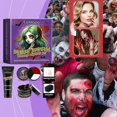 thumbnail image 4 of Ruifaya Kit de maquillaje de Halloween Yiokii Kit de pintura facial de Halloween Accesorios de dientes de plasma para fiesta Maquillaje Pintura de zombi K9V3 Hematopoyético, 4 of 6