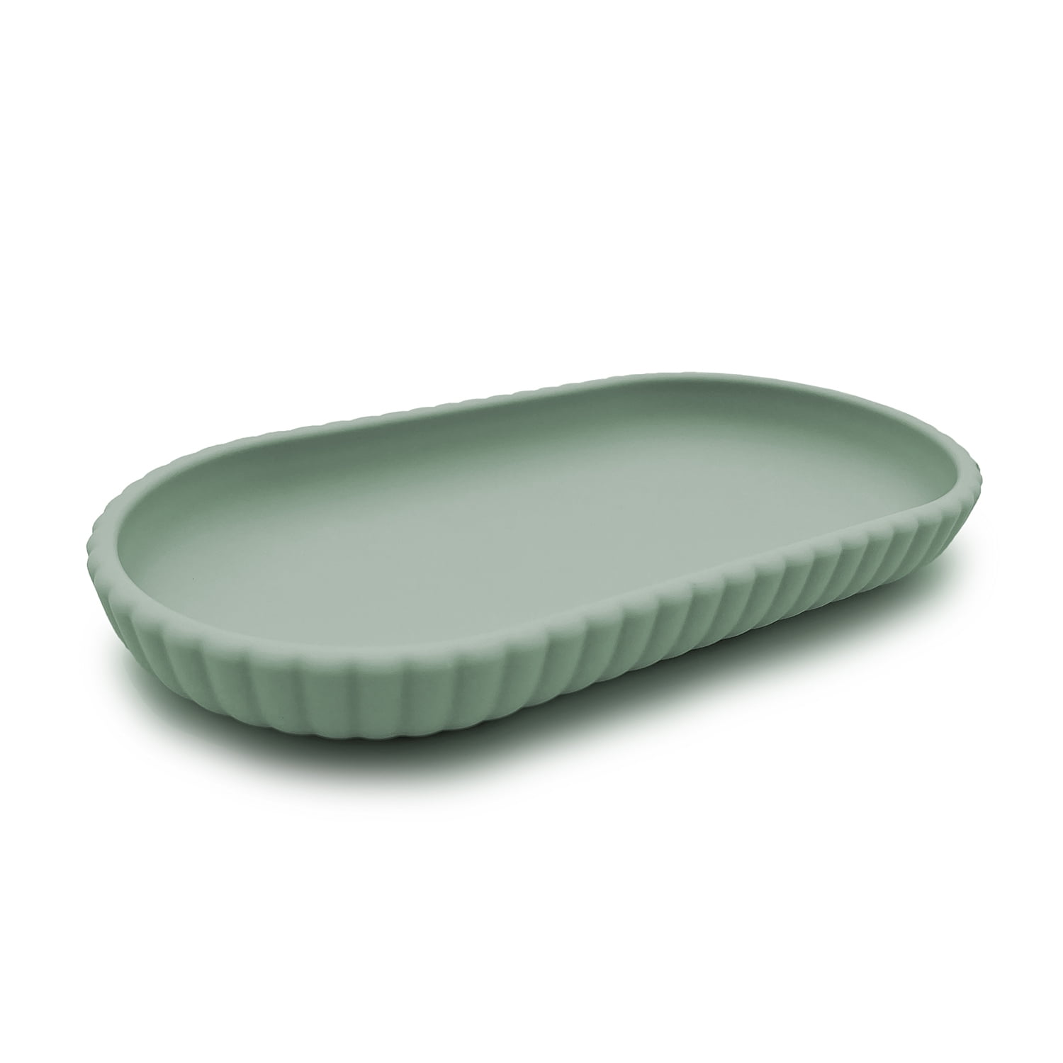 Mainstays Rubberized Plastic Ribbed Accessory Tray, Green