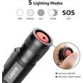 thumbnail image 3 of Lepro LED Flashlight with Clip, LE2050 High Lumen, Super Bright, 5 Lighting Modes, Zoomable, Waterproof, Pocket Size Mini Flashlight for Camping, Emergency, Repair-Powered by AAA Battery, 2 Packs, 3 of 8