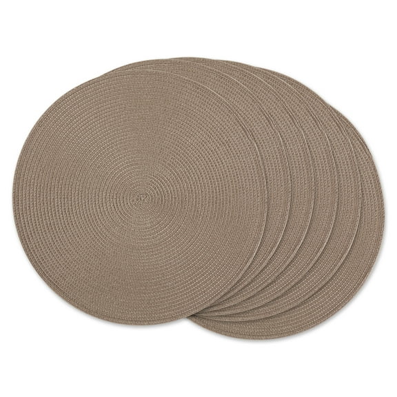 DII Stone Round PP Woven Placemat Set of 6