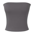 thumbnail image 5 of Tube Tops Women'S Tube Top Sleeveless Stretchy Camisole Removable Padding Strapless Shirt For Layering And Outerwear Grey L, 5 of 6