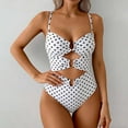 thumbnail image 2 of Erwazi One Piece Swimsuit for Women Ring Linked Cutout Swim Suit Monokini Bathing Suit with Padded Cups, 2 of 5