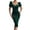 Green, variant on HAJGJP Evening Party Dresses for Women Spring And Summer Solid Color Waistband Sexy Low Neck Sleeve Velvet Wrap Dress
