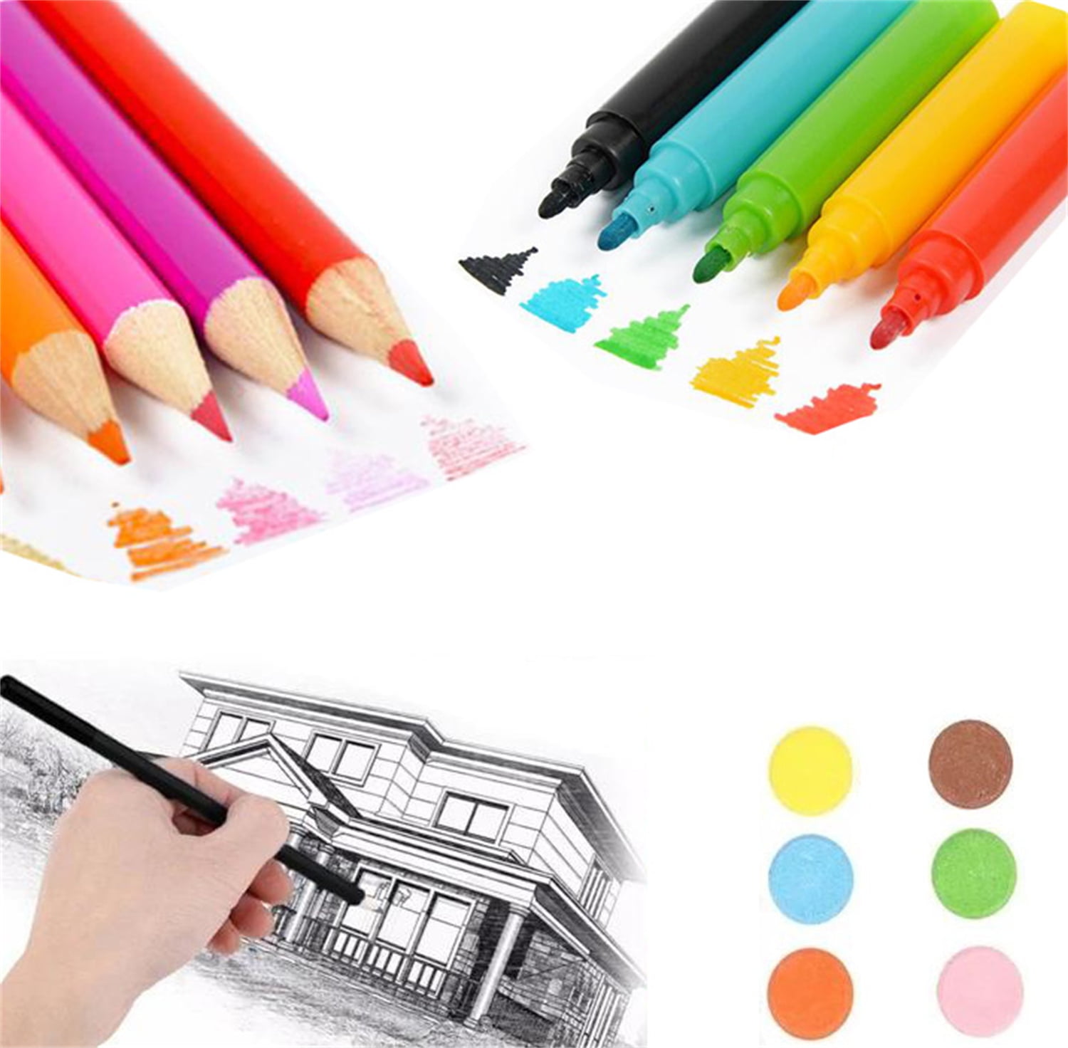 2 Set 150 Piece Kids Art Set,Bexikou Painting Kits for Kids Ages 4-12,Art Supplies for Girls & Boys,Drawing Set with Watercolor, Oil Pastels, Markers,Crayon,Colour Pencils