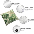 thumbnail image 4 of SHERONV Summer Tropical Green Leaves Pillow Covers   Palm Leaf Decorative Outdoor Throw Pillow Cases Standard Size Green Gold Pillowcases Cushion Cover for Sofa Couch Bed 24x24in, 4 of 5