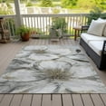 thumbnail image 3 of HomeRoots 630358 5 x 8 ft. Silver, Gray & Beige Floral Washable Transitional Indoor & Outdoor Rectangle Area Rug, 3 of 9