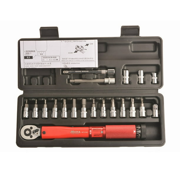 Bicycle Adjustable torque Wrench Allen Key tool Socket Set Kit 224Nm