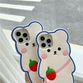 thumbnail image 5 of Kawaii Phone Cases Apply to iPhone Xs Max,Cute Cartoon Bear Phone Case with Keychain Strawberry Bear Phone Case 3D iPhone Xs Max Case Soft Silicone Shockproof Cover for Women Girls, 5 of 14