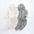 thumbnail image 5 of KYAIGUO Baby Infant Boys Girls Hooded Sweatshirt Tracksuit Set Newborn Full Zipper Sweatsuit Jogging Pants Set 2 Pieces Casual Sweatshirt Sweatpant for Spring Fall, 5 of 11