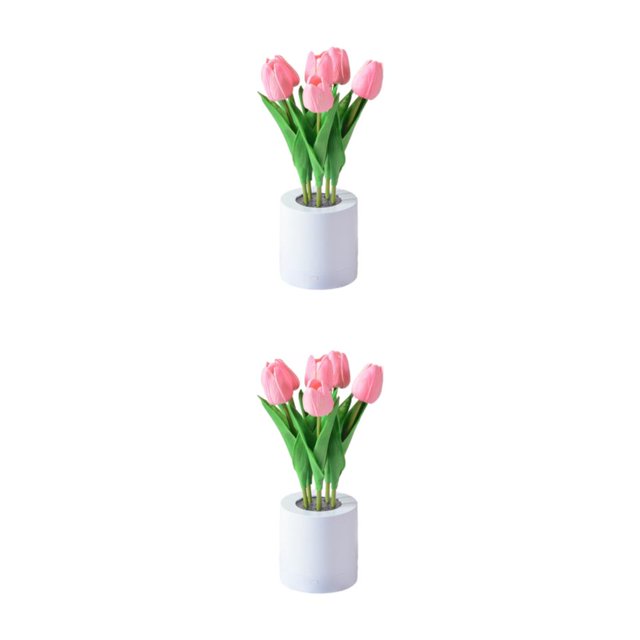 Yuarrent Compatible con múltiples dispositivos La lámpara ayuda en el hogar Regalo eleganteᅠparaᅠcualquier ocasión Lámpara de flores 6 cabezas todo rosa 2Conjunto