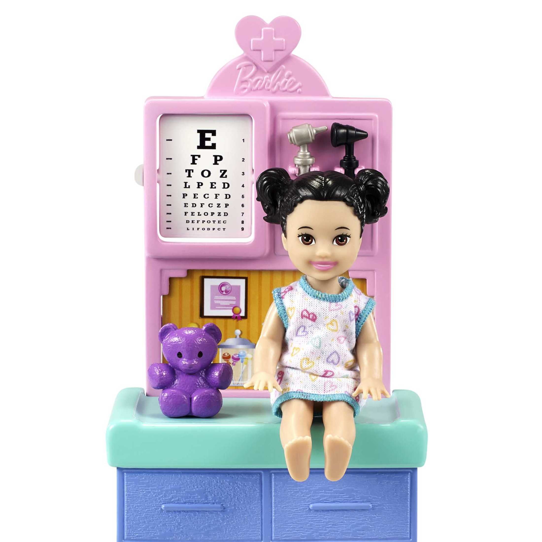 Barbie Careers Pediatrician Playset with Blonde Fashion Doll, 1 Small Doll, Furniture & Accessories