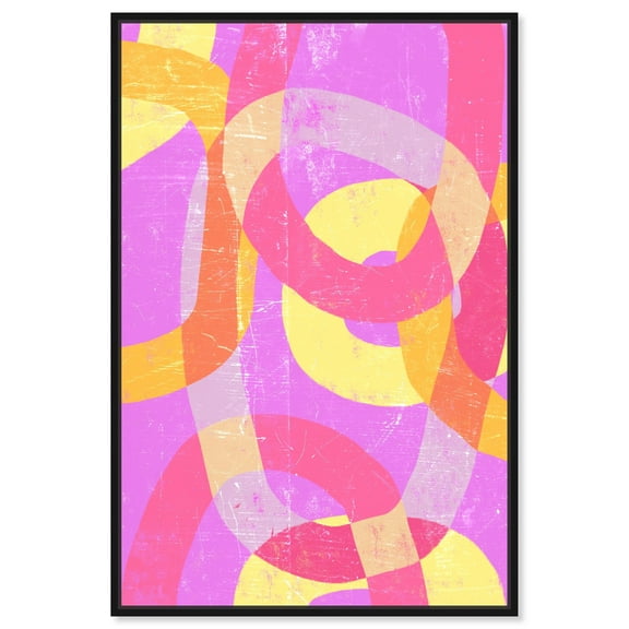 All That Color Modern Abstract Geometric Canvas Wall Art by Art Remedy, Black Floater Frame, 10"x15"