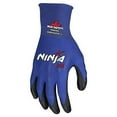 thumbnail image 2 of MCR Safety N9696XS Ninja Lite Polyurethane Palm Athletic Grade Nylon Shell Gloves, Black/Blue, X-Small, 1-Pair  blk/bl, 2 of 4