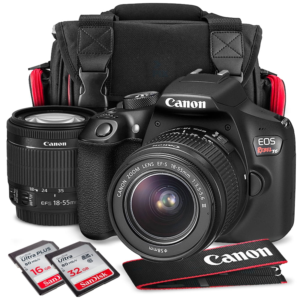 Canon EOS Rebel T6 DSLR Camera with EFS 1855mm f/3.55.6 is II Lens