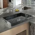 thumbnail image 2 of MARBLE SWIRL BLACK/WHITE RECT TRAY, 2 of 4