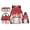 Red Drip Baseball, variant on HUIACONG Red Drip Baseball School Backpack for Kids 17 Inch 4-Piece Set with Lunch Bag & Pencil Case, Water-Resistant, for Grades K-5