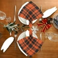 thumbnail image 4 of GZHJMY Halloween Cloth Napkin Orange Black Buffalo Plaid Kitchen Dining Table Decor for Cocktail Family Gathering Holiday Party Everyday Use Dinner Napkin Housewarming Gift 1 Pack 20" × 20", 4 of 6
