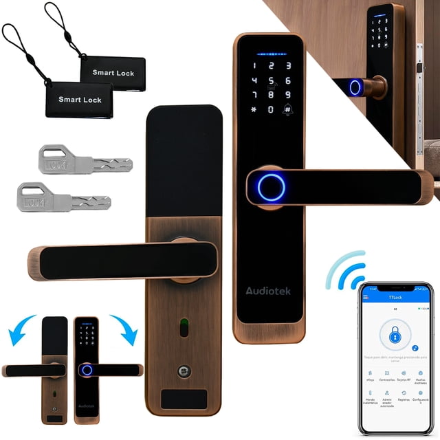 Cerradura Inteligente Digital Huella Dactilar Audiotek Cobre