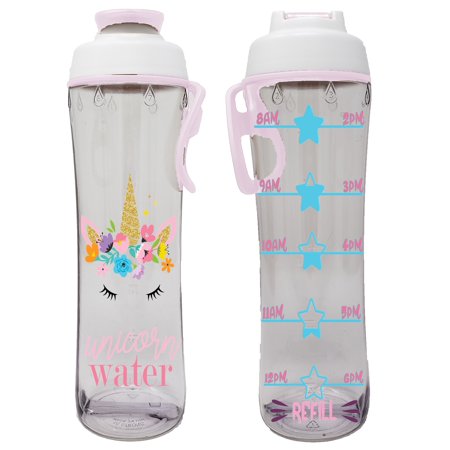 Water Bottle for Kids With Time Markers - Motivational Bottles Remind Boys