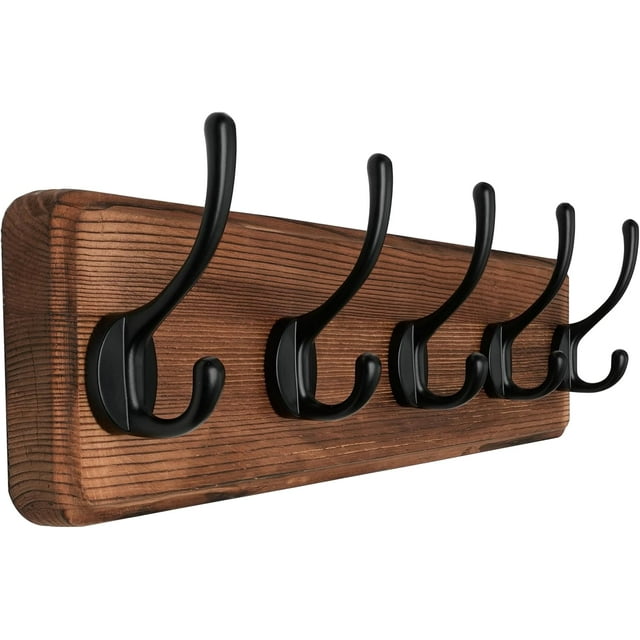 Rustic Wall Mounted Coat Rack es Hole to Hole Pine Real Wood Plank Wall Coat Rack with Hooks Farmhouse Coat Hanger Wall Mount for Hanging Back Jacket Coat Hat