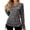 Dark Gray, variant on TIANZEN Women's Solid Color Long Sleeved V Neck Ruffled Loose T Shirt Top For /Summer Womens Athletic Wear