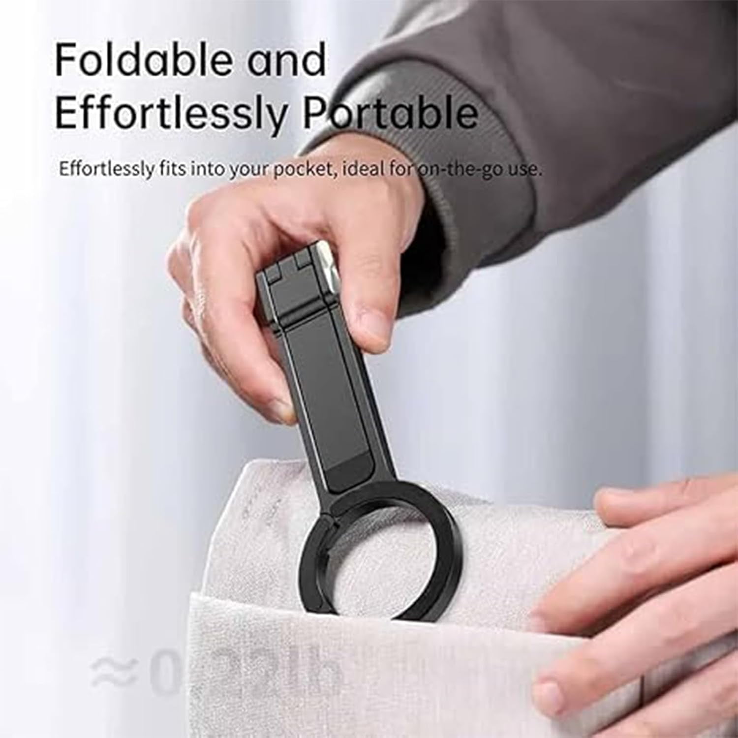Magnetic Phone Tripod for iPhone, Ma38 Portable Phone Holder Mini Tripod for Magsafe, Ma 38 Aluminium Double-Sid Stand with Strong Magnets & Foldable Hook, 180° Rotation Cold Shoe Mount Silver 2PCS