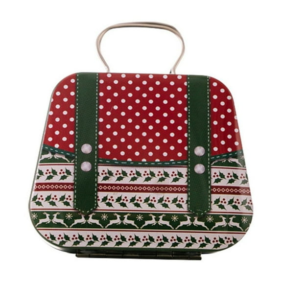 putnchl Creative Round Christmas Cookie Tins With Lids Tinplate Candy Box Tinplate Candy Container Lidded Portable Candy Box