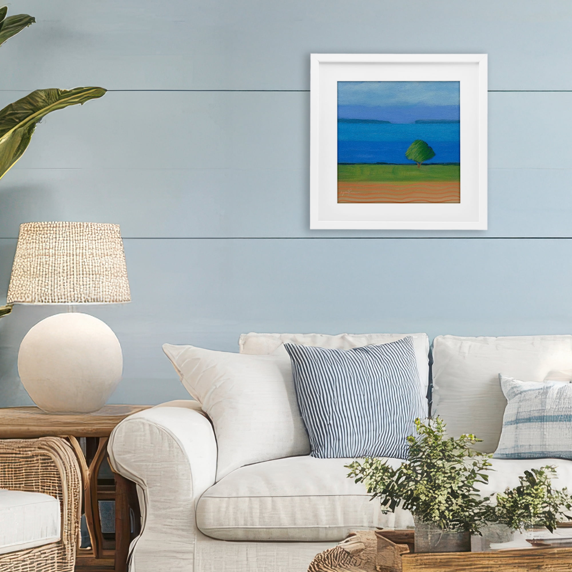 Stupell Industries Lone Tree at Spring Cove White Framed Print Under Glass, design by Lynn Ericson Fine Art