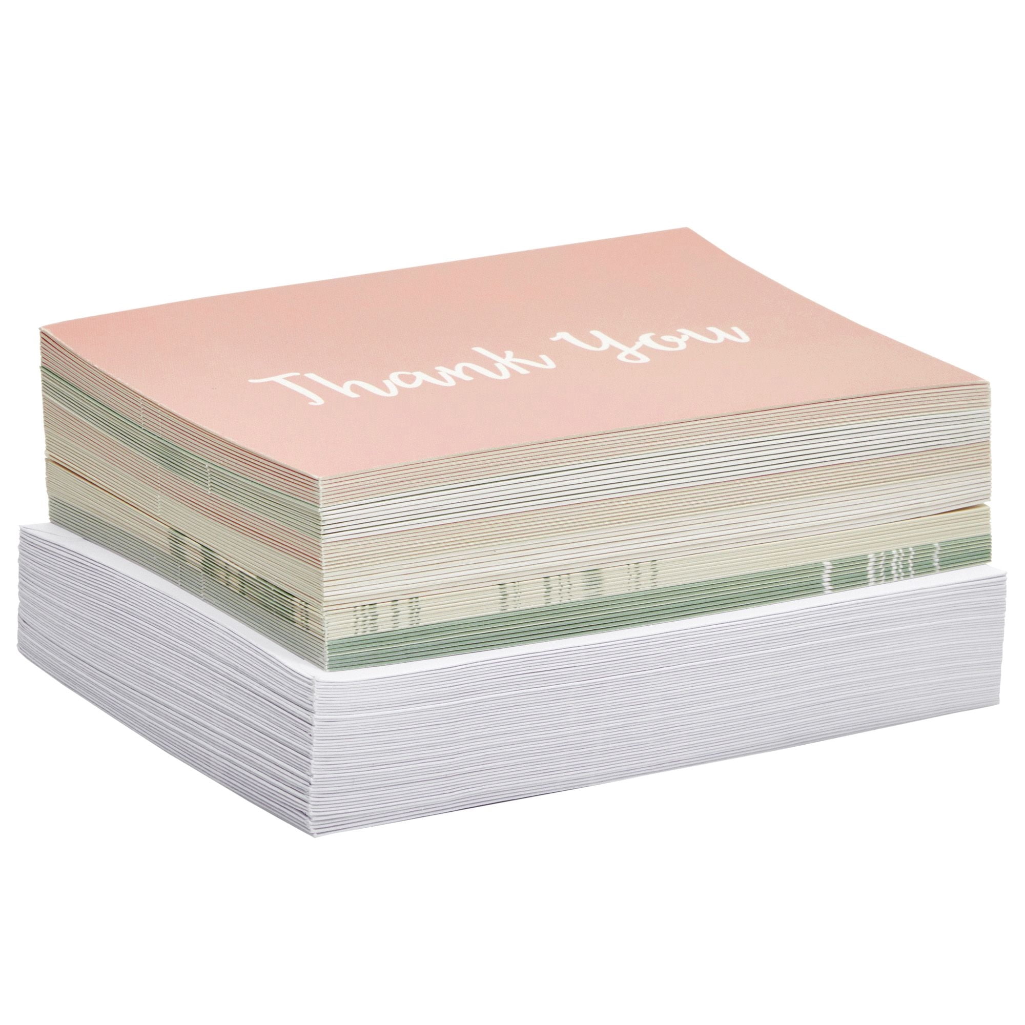 48 Dankeskarten Mit Umschlägen – Grünes Design, 10x15 Cm, 300g Papier, Für Hochzeit, Baby-Shower, Business