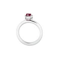 thumbnail image 4 of Gem & Harmony 1/2 Carat (Ctw) Lab-Created Ruby Heart Ring in Sterling Silver for Women, 4 of 5