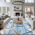 thumbnail image 4 of Rectangle Area Rug 6x9ft,Ocean Starfish Ombre Wood Board Washable Carpet Non-Slip Runner Accent Rugs Indoor Floor Mat for Bedroom Living Room Decor,Better Beach Life Quote, 4 of 9