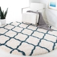 thumbnail image 3 of SAFAVIEH Hudson Aline Geometric Shag Area Rug, Ivory/Slate Blue, 7' x 7' Round, 3 of 10