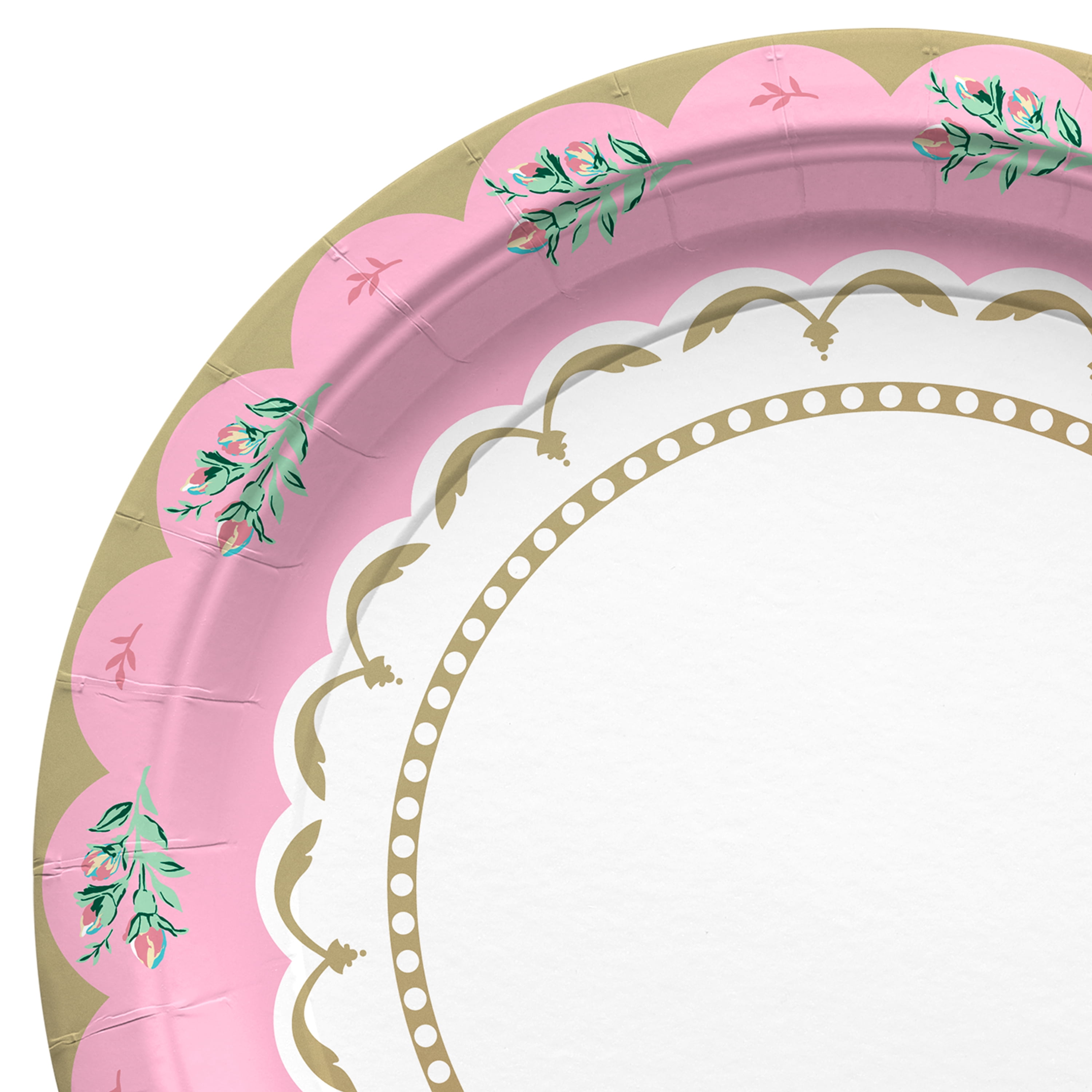 8 Count, 9IN Disposable Tea Party Paper Plates, Multicolor, Vintage Finds by Way to Celebrate