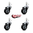 thumbnail image 2 of 3 Inch Black Polyurethane Wheel Swivel 7/16 Inch Grip Ring Stem Caster Set SCC, 2 of 2