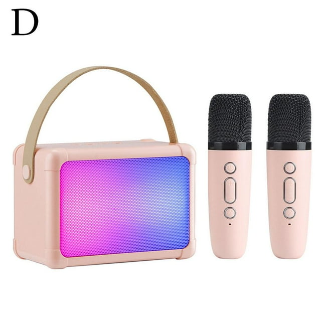 Machine de Karaoké Portable - Beige & Rose Chantez n'Importe Où, Profitez d'Un Son de Haute Qualité