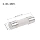 thumbnail image 2 of Fusible de cartucho automotriz 3.15A 250V 5x20mm de reemplazo de tipo lento para amplificador de alarma de audio de automóvil 10 piezas, 2 of 5