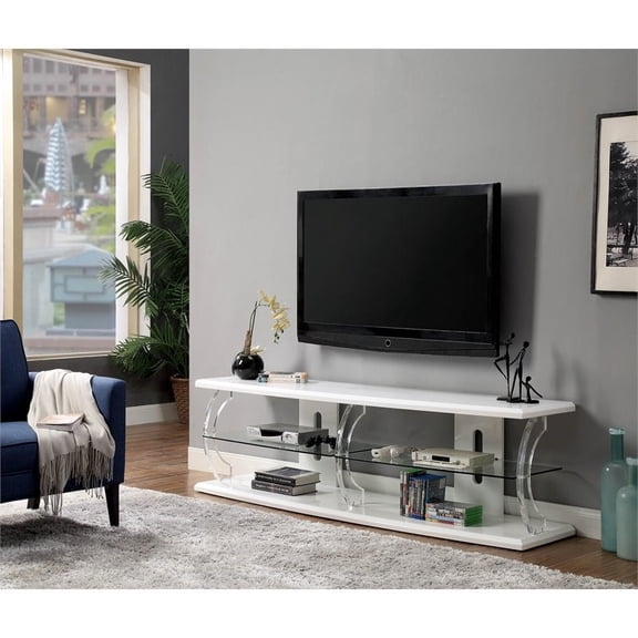 Furniture of America Jerry Contemporary 72" TV Stand in White