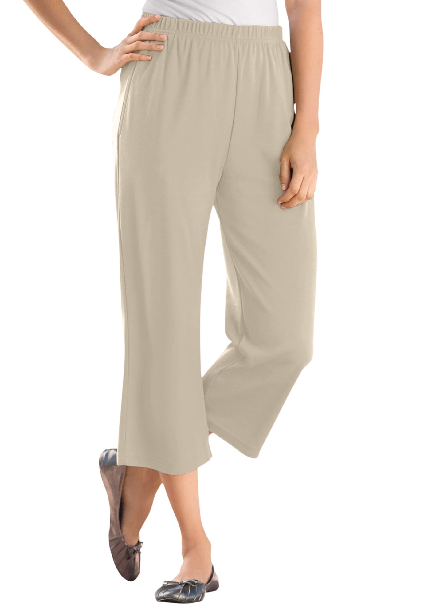 Woman Within Woman Within Women's Plus Size 7Day Knit Capri Pants