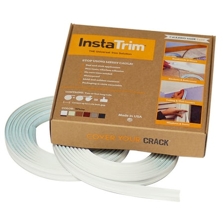 Floor Trim Molding - InstaTrim flexible molding trim strips with 2-10ft rolls; white