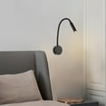 thumbnail image 4 of LED Reading Lights,Wall Mount Lamp with Flexible Gooseneck, Bedside Night Light for Bed, Headboard, Desk - Blk, 4 of 9
