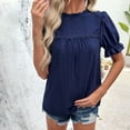 thumbnail image 5 of Womens Tops Plus Size Womens Tank Tops Summer T Shirts Round Neck Short Sleeve Casual Loose Blouses, 5 of 8