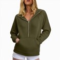 thumbnail image 2 of Towmus Women's Casual Long Sleeve Half Zip Lapel Sweaters Fall Loose Knit Pullover Tops, 2 of 5