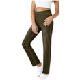 thumbnail image 4 of Juslio Women Skinny Straight Faux Jeans Pocket Casual High Waist Green Jeans, 4 of 6