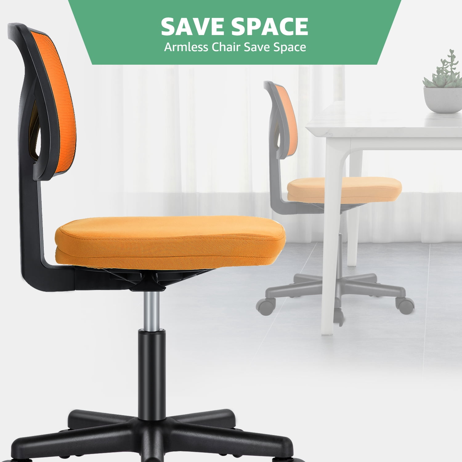MAYEERTY Ergonomic Mid-Back Executive Office Chair Swivel Computer Desk Task Chair，White