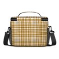 thumbnail image 3 of Yellow and White Checkered Pattern Insulated Lunch Box for Women Men, Medium Leakproof Cooler Bag with Adjustable Strap, 10"x6.7"x8", 3 of 6