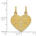 thumbnail image 2 of Auriga Fine Jewelry 14K Yellow Gold Break-Apart Mom Daughter Charm Pendant for Women (L-23 mm,W-18 mm), 2 of 6