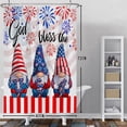 thumbnail image 3 of SUNOLIFE 4th of July Gnome Shower Curtain,Patriotic Independence Day Waterproof Fabric Bathroom Curtain with Hooks,72x72 in, 3 of 5